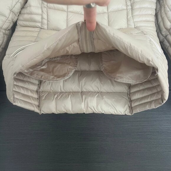 MICHAEL KORS puffer Jacket Woman In Beige With White Details, Gold Hardware.S - Picture 7 of 13